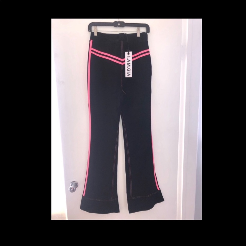I.AM.GIA Black Pants with Pink Stripes